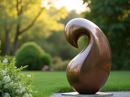 Abstrakt metalskulptur til en have